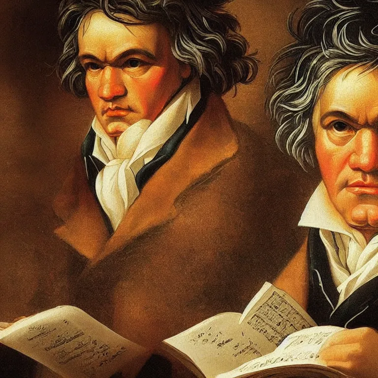 Prompt: What Beethoven's music would look like if it were turned into an artwork.