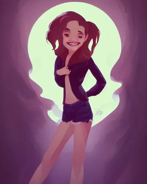 Image similar to beautiful full body Emma Watson smiling illustration by lois van baarle and loish and ross tran and rossdraws and sam yang and samdoesarts and artgerm