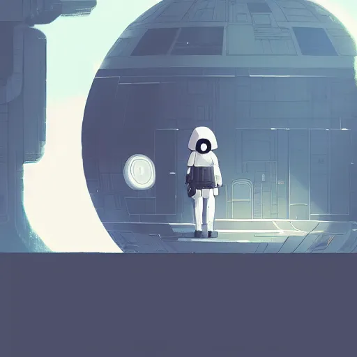 Prompt: death star in the style of ghibli, atey ghailan, cinematic,