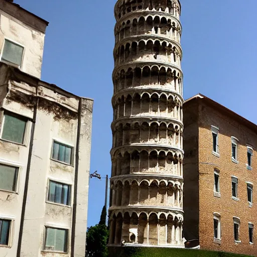 Prompt: the leaning tower of pesci