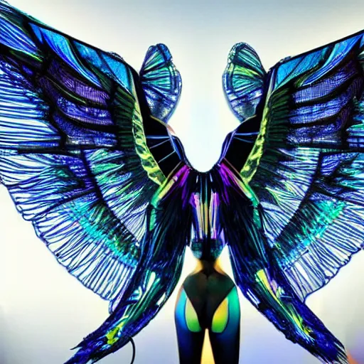 Prompt: love, diverse winged cybersuits, from behind, flying rituals, wide wide angle, vivid, elaborate, highly detailed, beautiful lighting