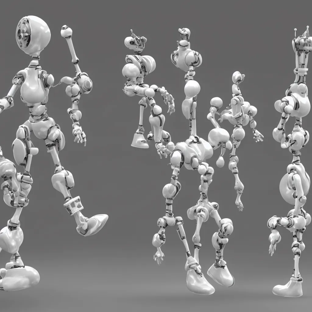 Prompt: white chess pawn with robot spider legs; rendered in unreal engine