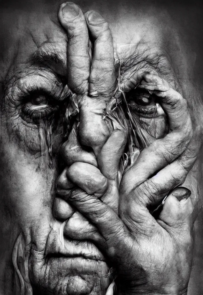 Image similar to full frame face being unzipped, by lee jeffries, gelatin silver process photo, erik johansson, dr. seuss, h. r. giger