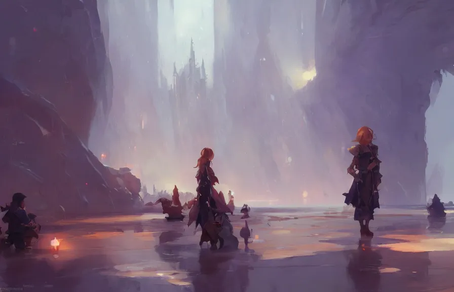 Image similar to greg manchess concept art of a the quadratic dimension, key visual, ambient lighting, highly detailed, digital painting, artstation, concept art, sharp focus, by makoto shinkai and akihiko yoshida and hidari and wlop and greg rutkowski