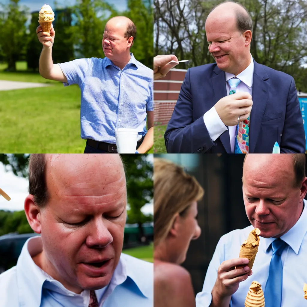 Prompt: chancellor Olaf Scholz crying and pointing at an ice cream cone that he dropped, high detail photograph