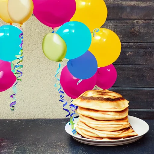 Image similar to photo of a breton crepe with birthday balloons