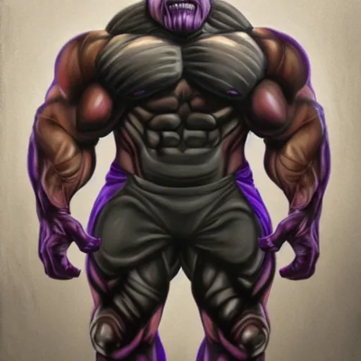 Thanos posing for bodybuilding competition, Painting, | Stable ...