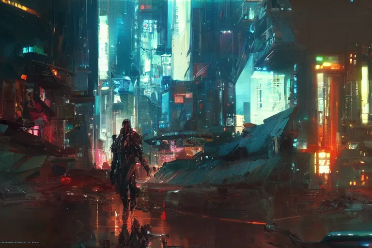 Prompt: Cyberpunk, by Craig Mullins, trending on artstation