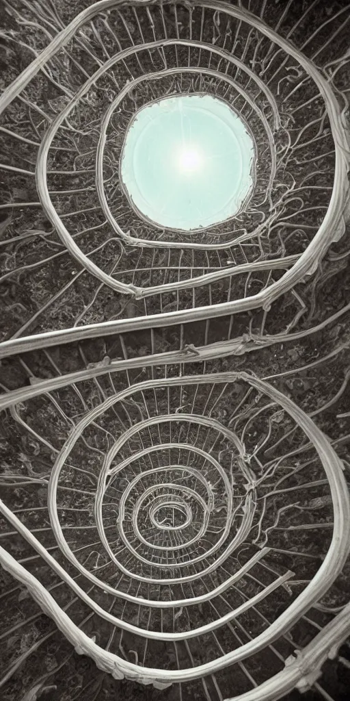 Image similar to endless staircase to the secret of the universe