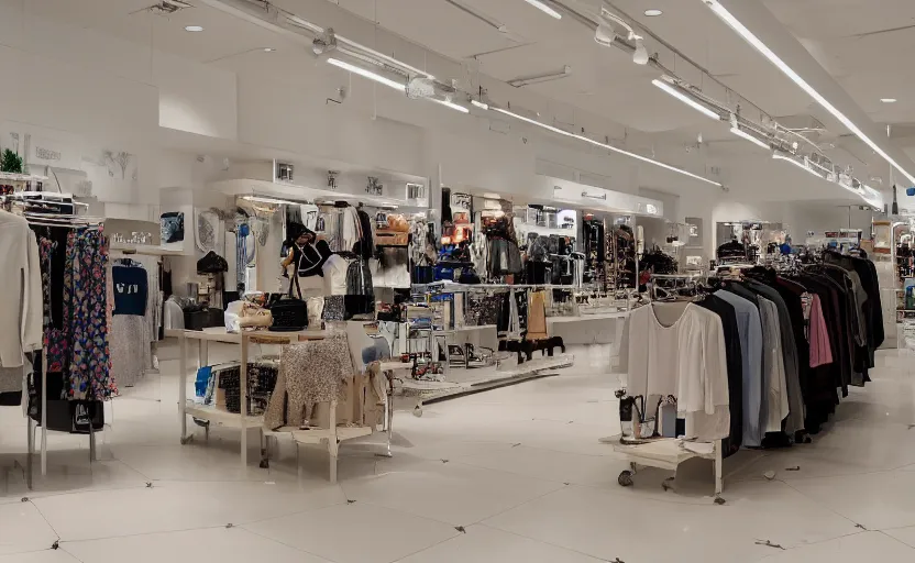 Prompt: retail interior design, clean minimalistic canon ts - e 2 4 mm f / 3. 5 l ii ultra - wide tilt - shift lens