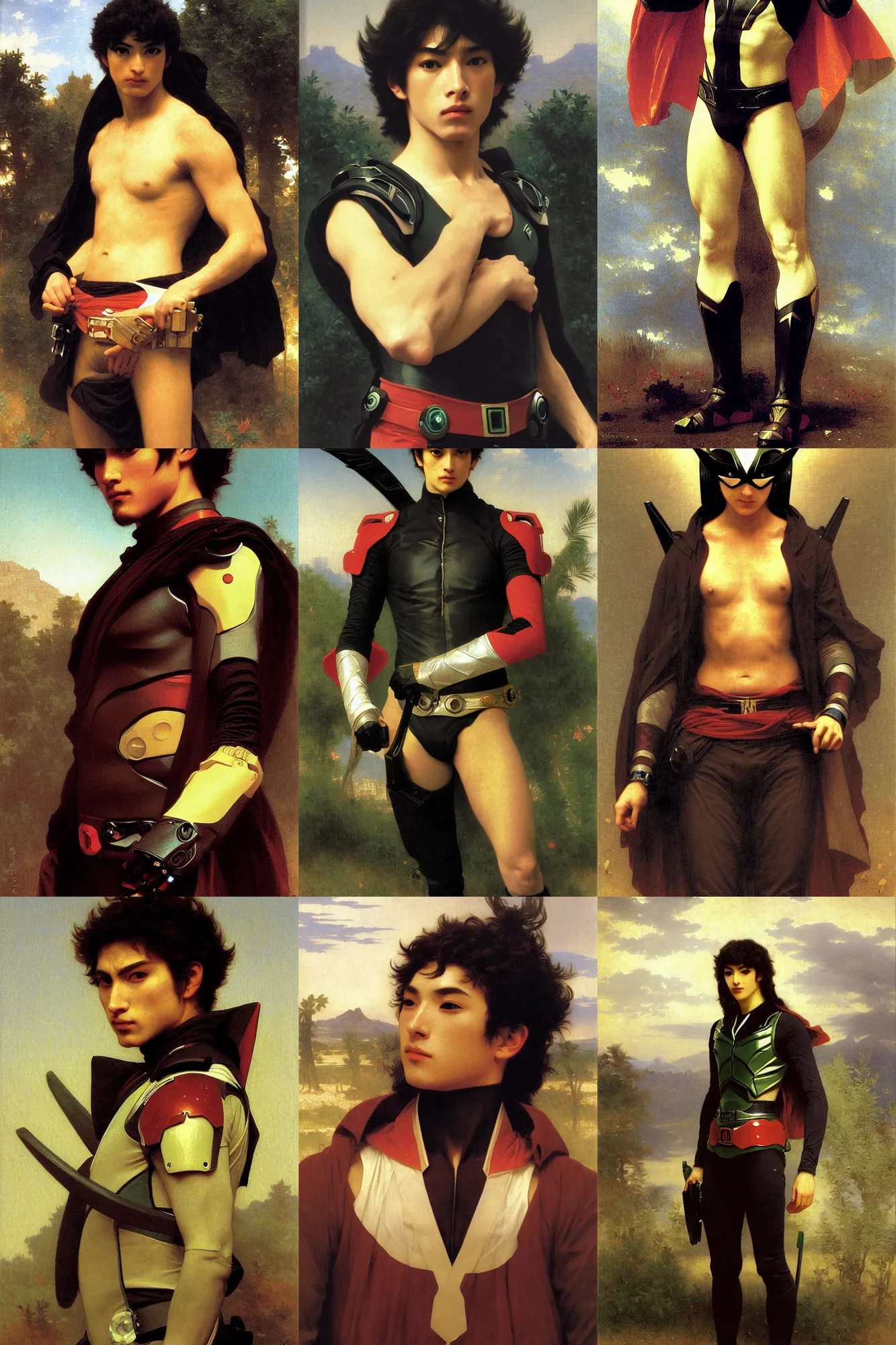 Image similar to portrait of a kamen rider, majestic, solemn, by bouguereau