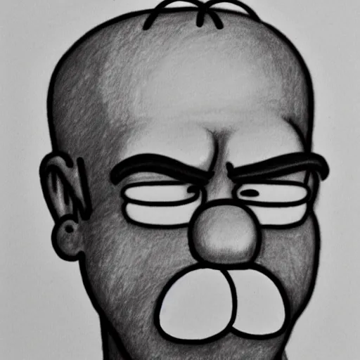 Image similar to pencil sketch portrait of homer simpson,