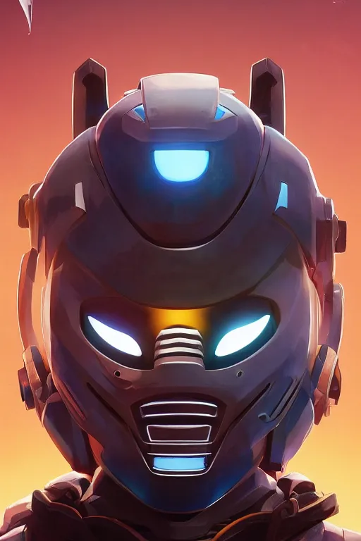 Image similar to epic mask helmet robot ninja portrait stylized as fornite style game design fanart by concept artist gervasio canda, behance hd by jesper ejsing, by rhads, makoto shinkai and lois van baarle, ilya kuvshinov, rossdraws global illumination radiating a glowing aura global illumination ray tracing hdr render in unreal engine 5