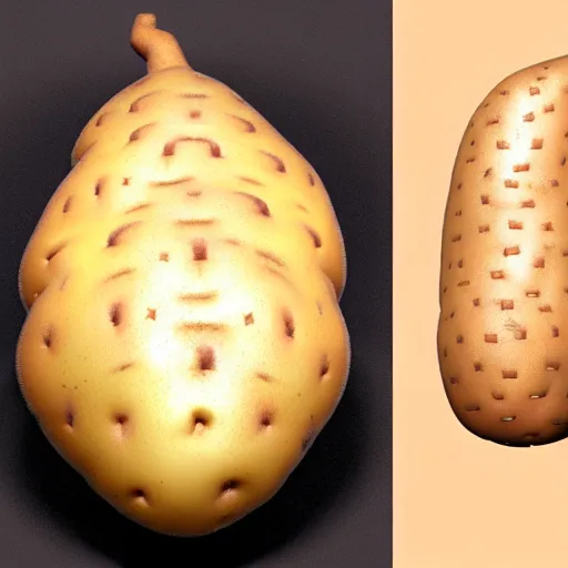 Prompt: a potato as a human, realistic photo