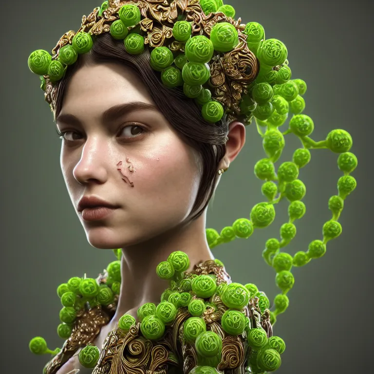 Image similar to princess of vines with a clear skin, ornate 8 k gorgeous intricate detailed octane render