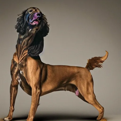 Prompt: hybrid chimera with the body of a dog and the head of snoop dogg