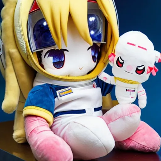 Image similar to cute fumo plush of an astronaut girl, anime girl, plush