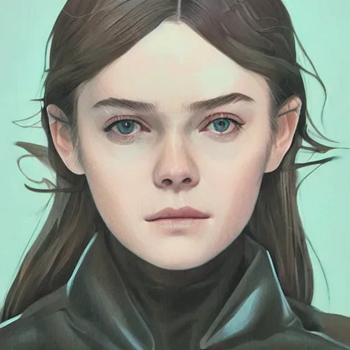 Image similar to Elle Fanning in Metal Gear Solid picture by Sachin Teng, asymmetrical, dark vibes, Realistic Painting , Organic painting, Matte Painting, geometric shapes, hard edges, graffiti, street art:2 by Sachin Teng:4