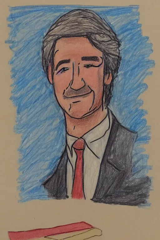 Image similar to a childs drawing of randy mantooth as johnny gage