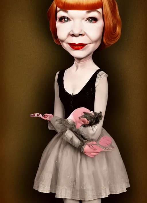 Image similar to a young shirley MacLaine as a mark ryden doll, detailed digital art, trending on Artstation