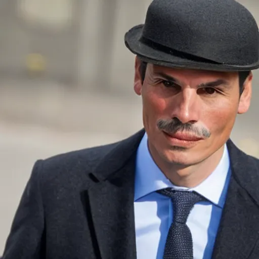 Image similar to spanish president pedro sanchez as a peaky blinder