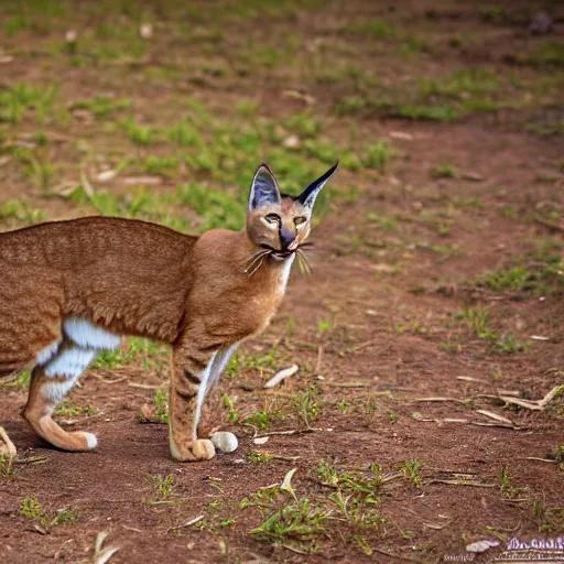 Image similar to a caracal cat pretending to be in american psycho business suit, high definition, beautiful award winning photography, 8 k.