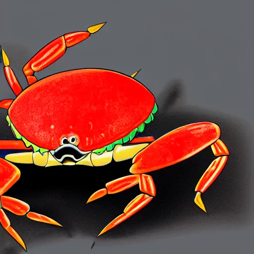 Prompt: red crab fighting blue gopher photorealistic, cartoon