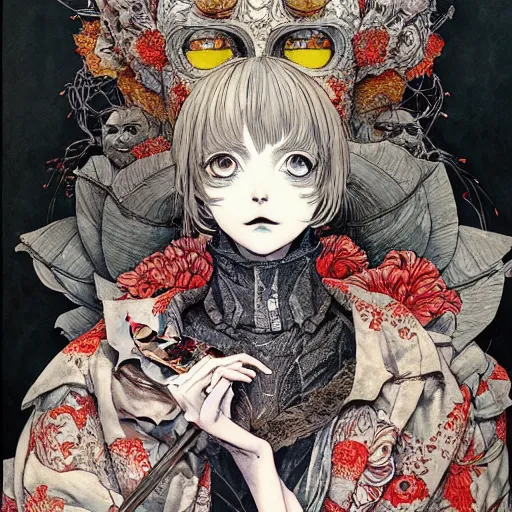 Image similar to prompt: Portrait painted in Frank frazzeta style drawn by Vania Zouravliov and Takato Yamamoto, inspired by Fables, intricate acrylic gouache painting, high detail, sharp high detail, manga and anime 2000