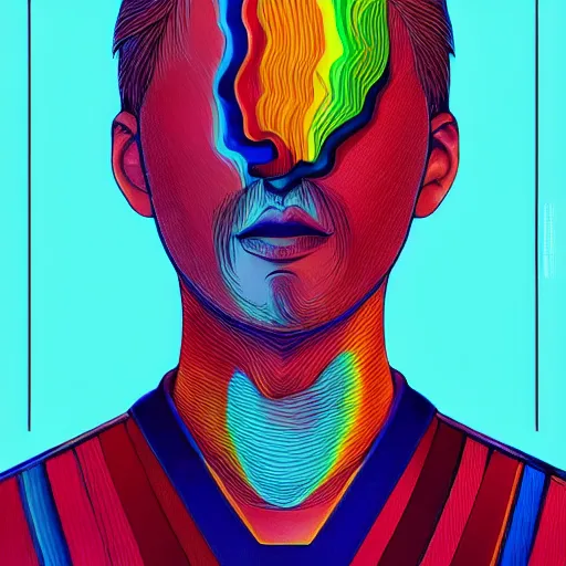 Image similar to the head of a handsome korean man partially made of rainbows, an ultrafine detailed illustration by james jean, final fantasy, intricate linework, bright colors, behance contest winner, vanitas, angular, altermodern, unreal engine 5 highly rendered, global illumination, radiant light, detailed and intricate environment