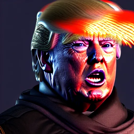 Prompt: donald trump in dark souls, ps 5 screenshot, isometric view, 3 d render, cryengine, highly detailed