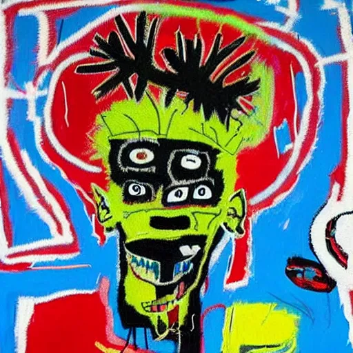 Image similar to basquiat style alien