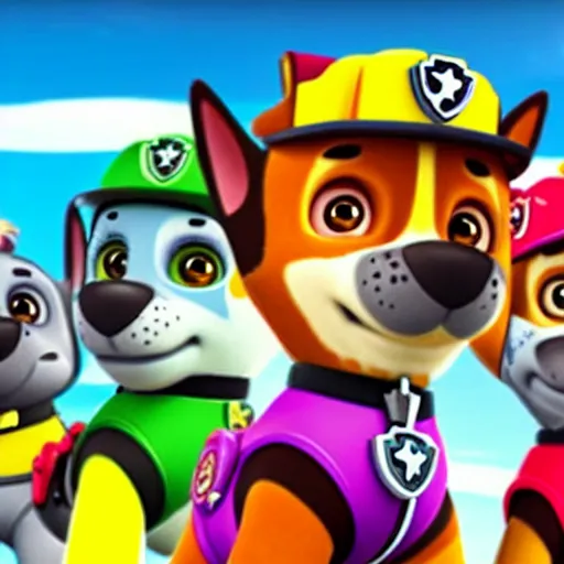 Prompt: paw patrol being evil villains