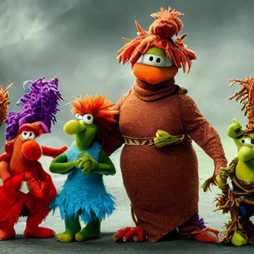 Prompt: fraggle rock as elden ring characters