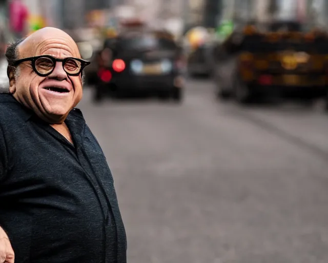 Image similar to danny devito as thanos, cinematic, anamorphic, dramatic, 4 0 mm f / 2. 8