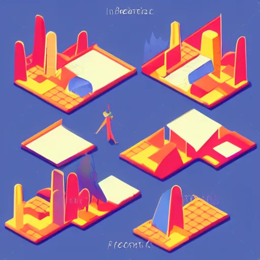 Prompt: isometric flat art graphic for art prompts that is exciting and promotional