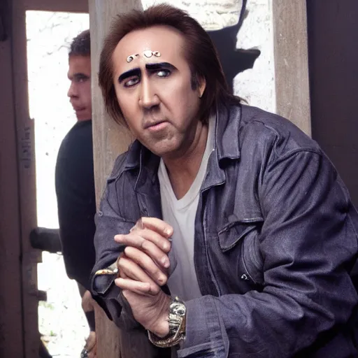 Image similar to nicolas cage is macgyver