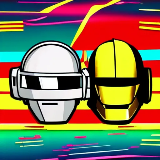 Image similar to daft punk concert in 1 bit art style