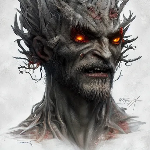 Image similar to slavic demon leshy, ultra detailed artwork by greg rutkowski, artgerm, intricate details