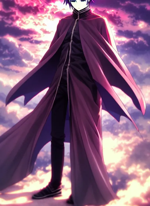 anime full body handsome young demon king man only,, Stable Diffusion