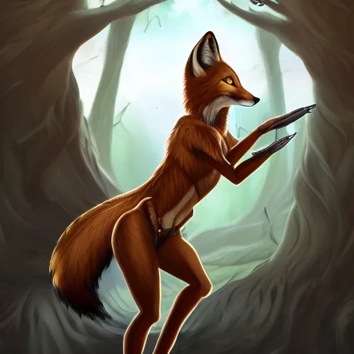 Prompt: award-winning extremely detailed FurAffinity fantasy art of a natural beautiful female warrior fox with a long tail and black paws, 4k, Dark Natasha, Goldenwolf, trending on FurAffinity