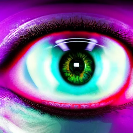 Prompt: photorealistic eye with infinity mirror effect. hyperdetailed photorealism, 1 0 8 megapixels, amazing depth, high resolution, 3 d shading, 3 d finalrender, 3 d cinematic lighting, glowing rich colors, psychedelic overtones, artstation concept art.