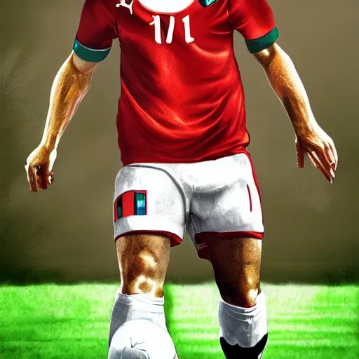 Prompt: italian football player, digital art, strong vision,