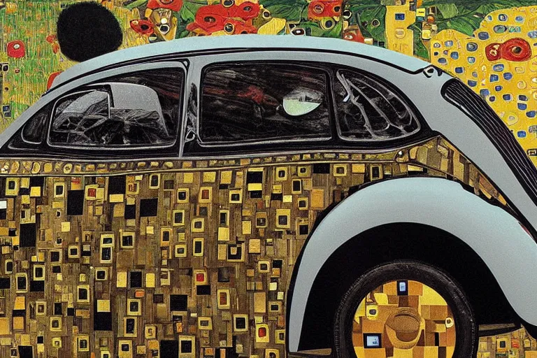 Image similar to gustav klimt vw beetle