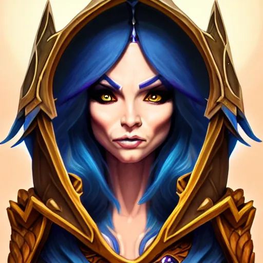 Prompt: Full body drawing of a sorceress, Hearthstone official trending art, exagerated accurate details, trending on MasterpieceStation in category 'Perfect identical eyes'