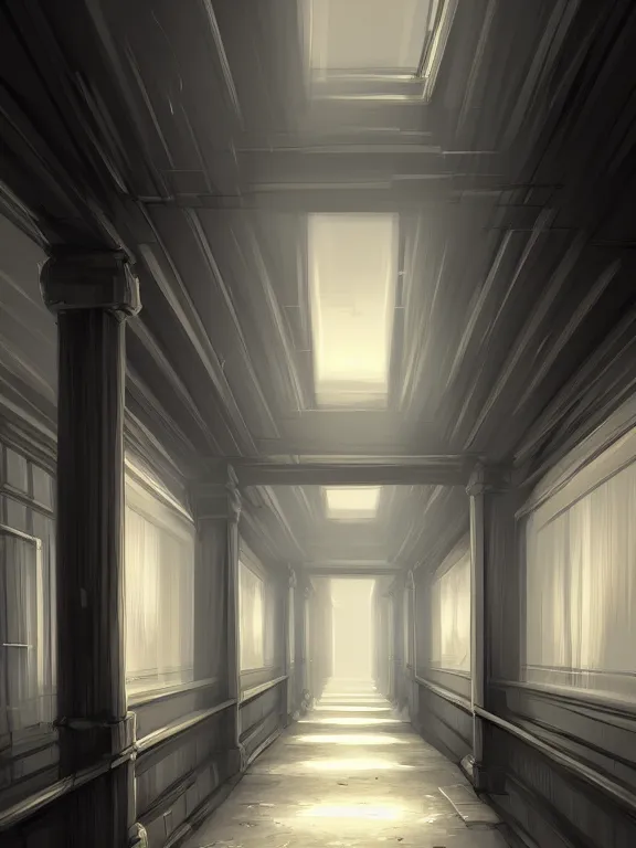 Prompt: A beautiful digital illustration painting of an unending hallway , 8k resolution deviantart trending on Artstation concept art digital illustration