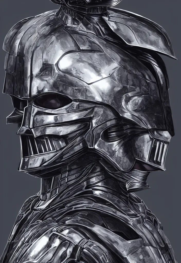 Image similar to a fancy portrait of darth vader in iron man armour, bloodborne style, artificial intelligence, scifi, futuristic, highly detailed, trending on artstation, advanced technology, art by vitaly bulgarov and nivanh chanthara and lance wilkinson