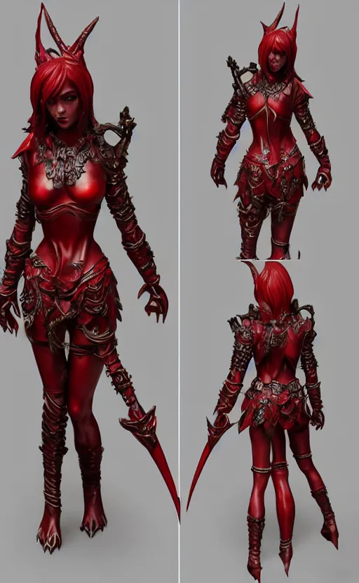 Prompt: Gothic elf princess in red dragon armor, bronze statue, unreal engine, high detailed