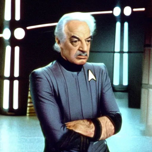 Prompt: Victor Borge of Borg, still from Star Trek: The Next Generation