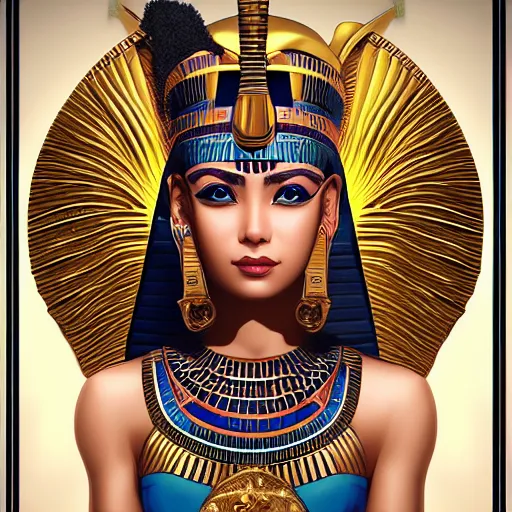 Prompt: a highly detailed beautiful portrait of a egyptian god in the style of artgerm.