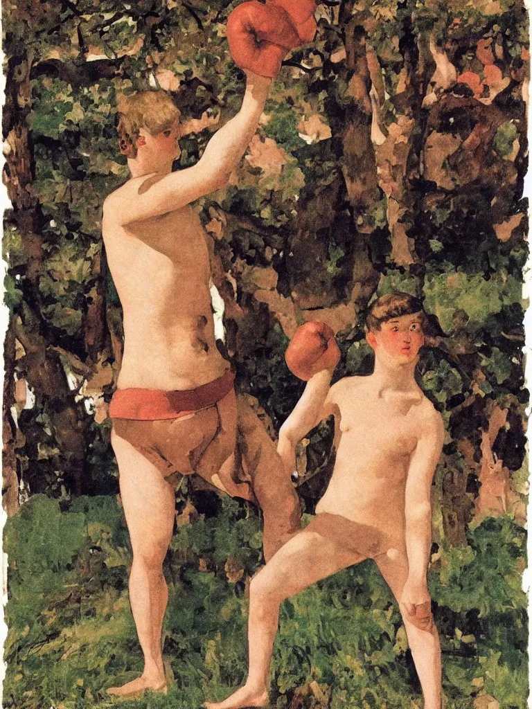 Image similar to The Boxer, by Konstantin Somov, 1933.